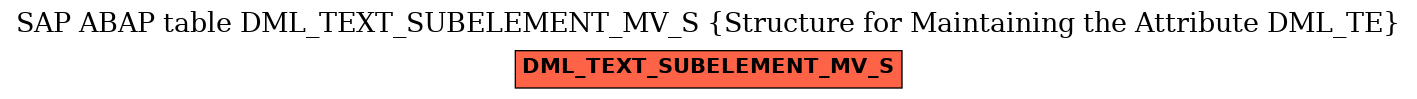 E-R Diagram for table DML_TEXT_SUBELEMENT_MV_S (Structure for Maintaining the Attribute DML_TE)