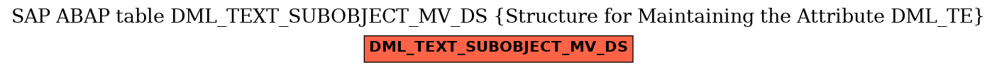 E-R Diagram for table DML_TEXT_SUBOBJECT_MV_DS (Structure for Maintaining the Attribute DML_TE)