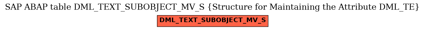 E-R Diagram for table DML_TEXT_SUBOBJECT_MV_S (Structure for Maintaining the Attribute DML_TE)