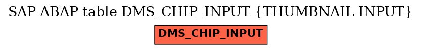 E-R Diagram for table DMS_CHIP_INPUT (THUMBNAIL INPUT)