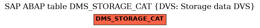 E-R Diagram for table DMS_STORAGE_CAT (DVS: Storage data DVS)