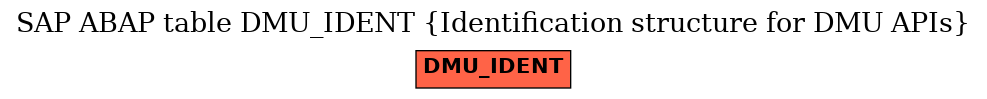 E-R Diagram for table DMU_IDENT (Identification structure for DMU APIs)