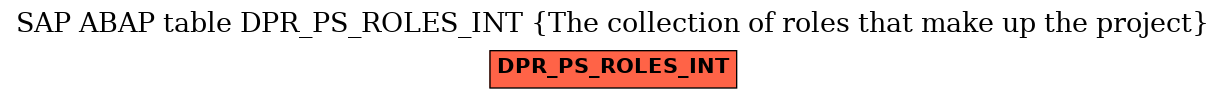 E-R Diagram for table DPR_PS_ROLES_INT (The collection of roles that make up the project)