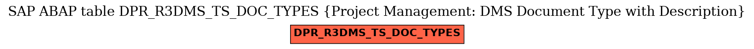 E-R Diagram for table DPR_R3DMS_TS_DOC_TYPES (Project Management: DMS Document Type with Description)