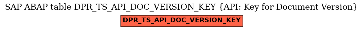 E-R Diagram for table DPR_TS_API_DOC_VERSION_KEY (API: Key for Document Version)