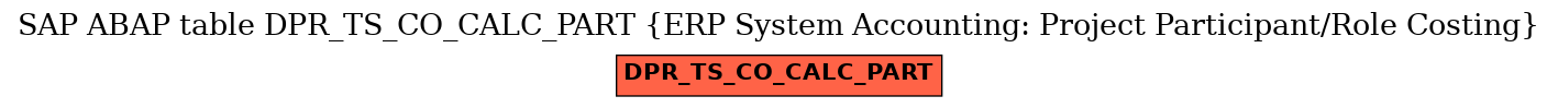 E-R Diagram for table DPR_TS_CO_CALC_PART (ERP System Accounting: Project Participant/Role Costing)