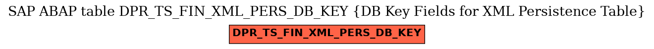 E-R Diagram for table DPR_TS_FIN_XML_PERS_DB_KEY (DB Key Fields for XML Persistence Table)