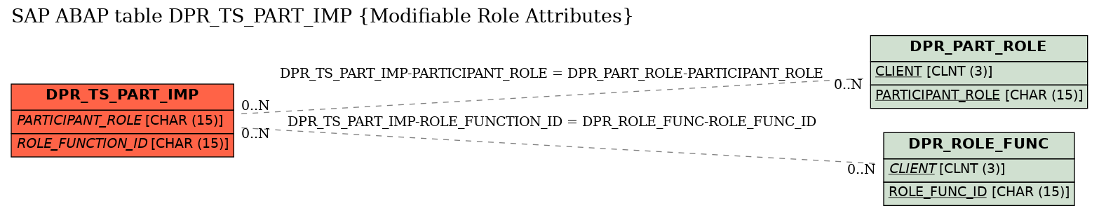 E-R Diagram for table DPR_TS_PART_IMP (Modifiable Role Attributes)