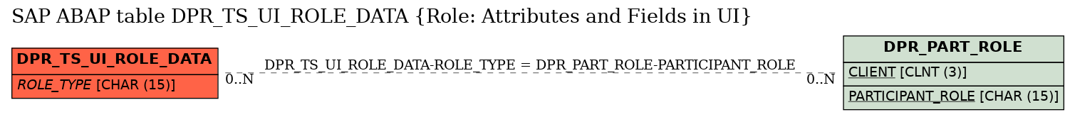 E-R Diagram for table DPR_TS_UI_ROLE_DATA (Role: Attributes and Fields in UI)