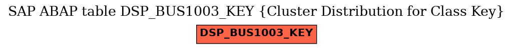 E-R Diagram for table DSP_BUS1003_KEY (Cluster Distribution for Class Key)