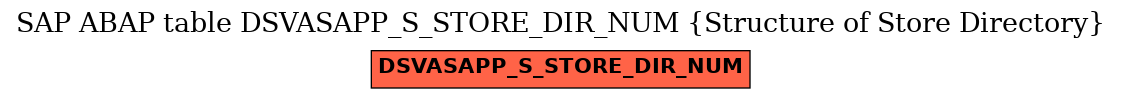 E-R Diagram for table DSVASAPP_S_STORE_DIR_NUM (Structure of Store Directory)