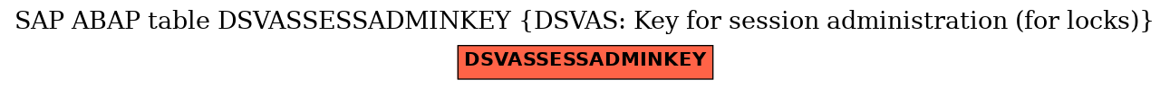 E-R Diagram for table DSVASSESSADMINKEY (DSVAS: Key for session administration (for locks))