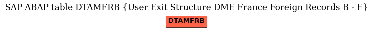 E-R Diagram for table DTAMFRB (User Exit Structure DME France Foreign Records B - E)