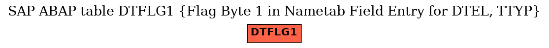 E-R Diagram for table DTFLG1 (Flag Byte 1 in Nametab Field Entry for DTEL, TTYP)