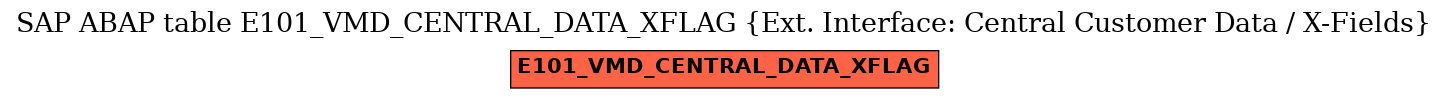 E-R Diagram for table E101_VMD_CENTRAL_DATA_XFLAG (Ext. Interface: Central Customer Data / X-Fields)