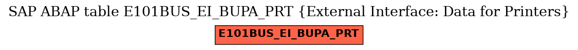 E-R Diagram for table E101BUS_EI_BUPA_PRT (External Interface: Data for Printers)