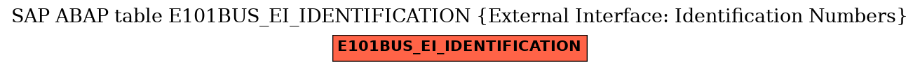 E-R Diagram for table E101BUS_EI_IDENTIFICATION (External Interface: Identification Numbers)