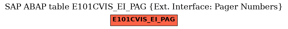 E-R Diagram for table E101CVIS_EI_PAG (Ext. Interface: Pager Numbers)