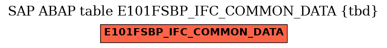 E-R Diagram for table E101FSBP_IFC_COMMON_DATA (tbd)