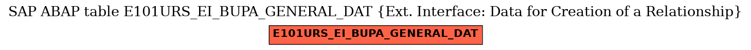 E-R Diagram for table E101URS_EI_BUPA_GENERAL_DAT (Ext. Interface: Data for Creation of a Relationship)