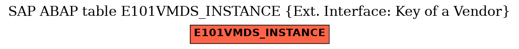 E-R Diagram for table E101VMDS_INSTANCE (Ext. Interface: Key of a Vendor)