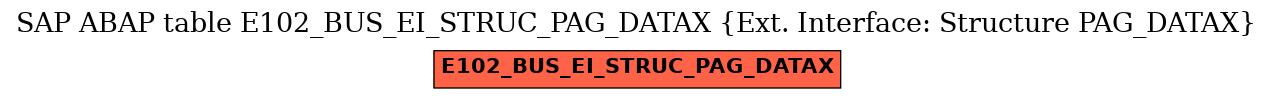 E-R Diagram for table E102_BUS_EI_STRUC_PAG_DATAX (Ext. Interface: Structure PAG_DATAX)