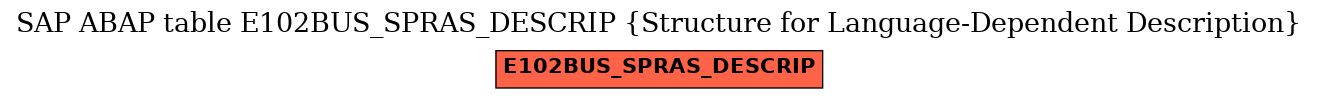 E-R Diagram for table E102BUS_SPRAS_DESCRIP (Structure for Language-Dependent Description)