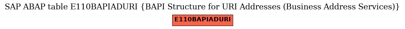 E-R Diagram for table E110BAPIADURI (BAPI Structure for URI Addresses (Business Address Services))