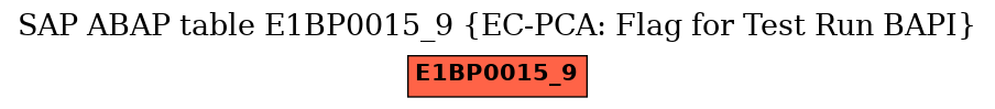 E-R Diagram for table E1BP0015_9 (EC-PCA: Flag for Test Run BAPI)