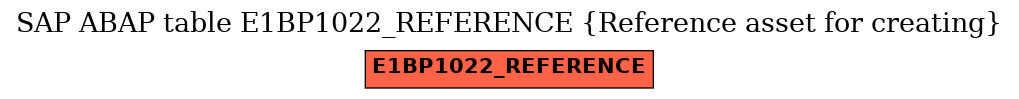 E-R Diagram for table E1BP1022_REFERENCE (Reference asset for creating)