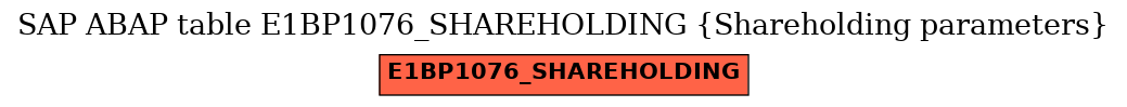 E-R Diagram for table E1BP1076_SHAREHOLDING (Shareholding parameters)
