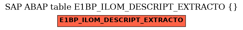 E-R Diagram for table E1BP_ILOM_DESCRIPT_EXTRACTO ( )