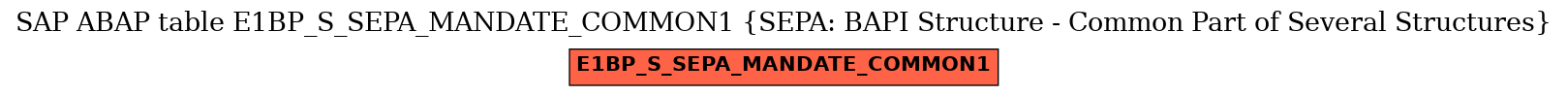 E-R Diagram for table E1BP_S_SEPA_MANDATE_COMMON1 (SEPA: BAPI Structure - Common Part of Several Structures)