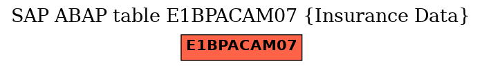 E-R Diagram for table E1BPACAM07 (Insurance Data)