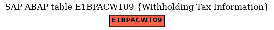 E-R Diagram for table E1BPACWT09 (Withholding Tax Information)