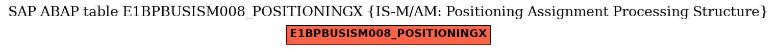 E-R Diagram for table E1BPBUSISM008_POSITIONINGX (IS-M/AM: Positioning Assignment Processing Structure)