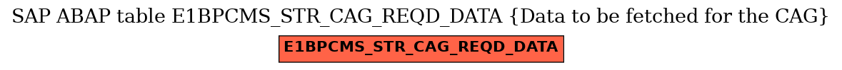 E-R Diagram for table E1BPCMS_STR_CAG_REQD_DATA (Data to be fetched for the CAG)