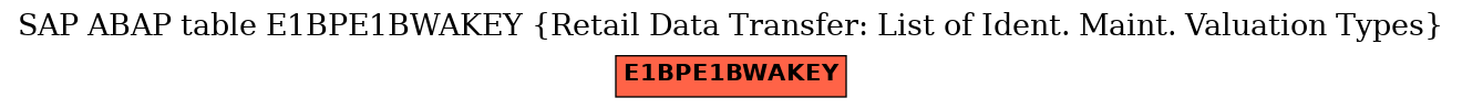 E-R Diagram for table E1BPE1BWAKEY (Retail Data Transfer: List of Ident. Maint. Valuation Types)