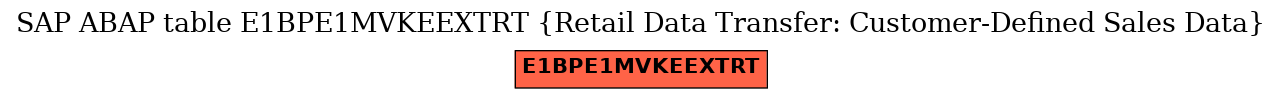 E-R Diagram for table E1BPE1MVKEEXTRT (Retail Data Transfer: Customer-Defined Sales Data)