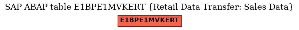 E-R Diagram for table E1BPE1MVKERT (Retail Data Transfer: Sales Data)