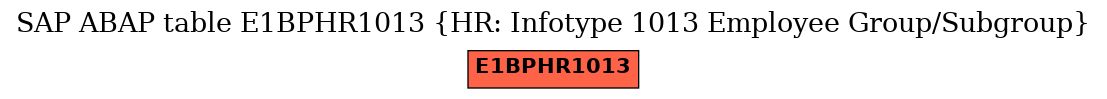 E-R Diagram for table E1BPHR1013 (HR: Infotype 1013 Employee Group/Subgroup)