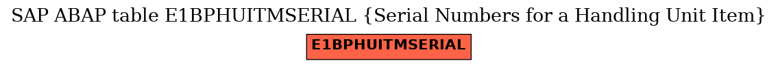 E-R Diagram for table E1BPHUITMSERIAL (Serial Numbers for a Handling Unit Item)