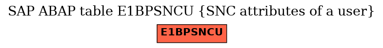 E-R Diagram for table E1BPSNCU (SNC attributes of a user)