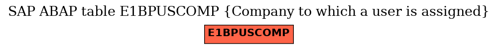 E-R Diagram for table E1BPUSCOMP (Company to which a user is assigned)