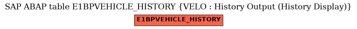 E-R Diagram for table E1BPVEHICLE_HISTORY (VELO : History Output (History Display))