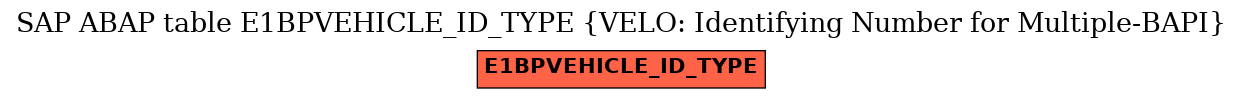 E-R Diagram for table E1BPVEHICLE_ID_TYPE (VELO: Identifying Number for Multiple-BAPI)