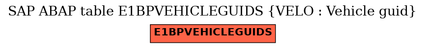 E-R Diagram for table E1BPVEHICLEGUIDS (VELO : Vehicle guid)