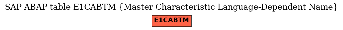 E-R Diagram for table E1CABTM (Master Characteristic Language-Dependent Name)