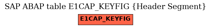E-R Diagram for table E1CAP_KEYFIG (Header Segment)