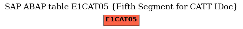E-R Diagram for table E1CAT05 (Fifth Segment for CATT IDoc)